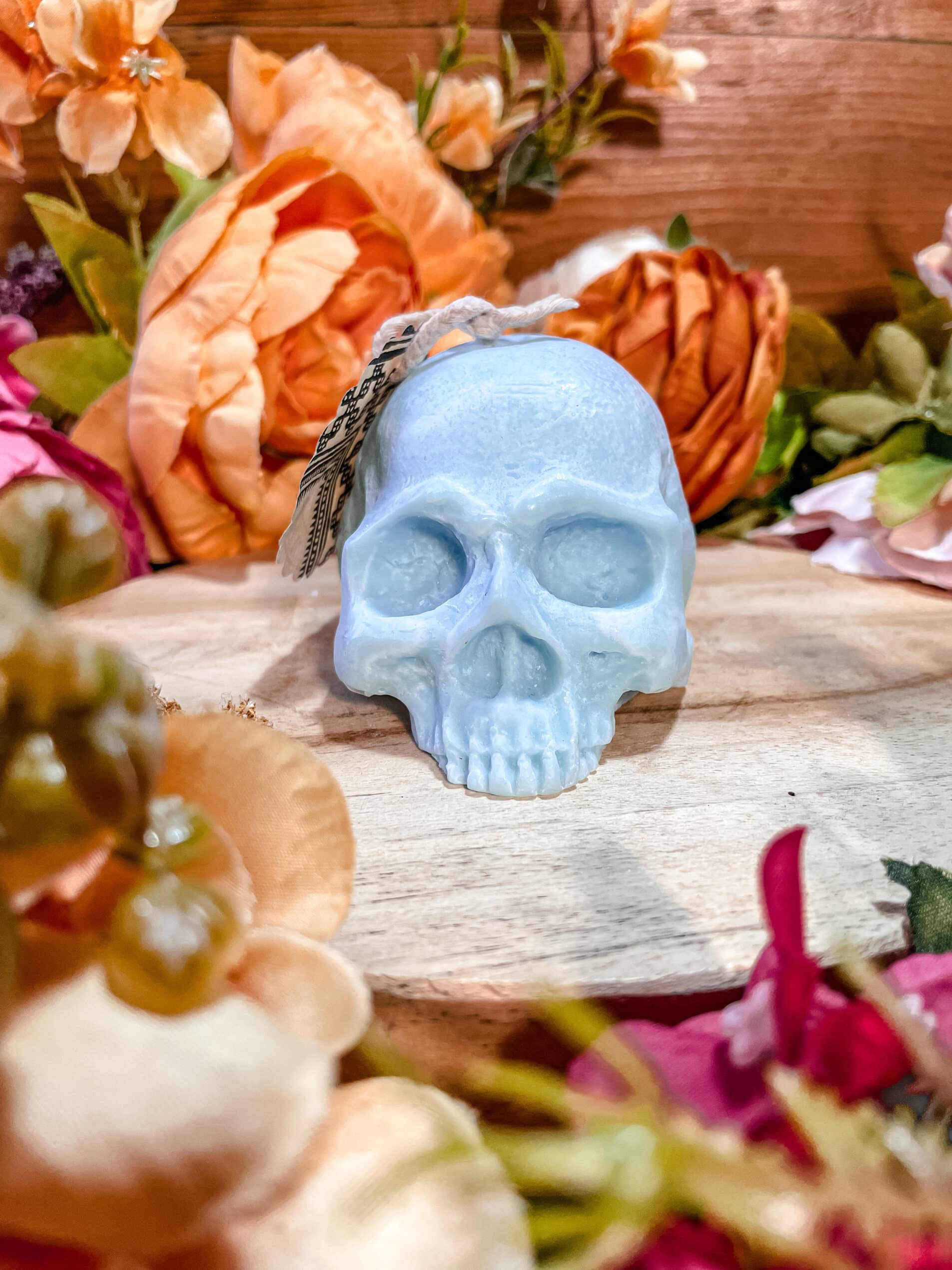 Bougie Calavera bleu