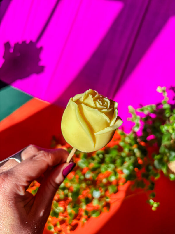 Bouquet de bougies fleur rose