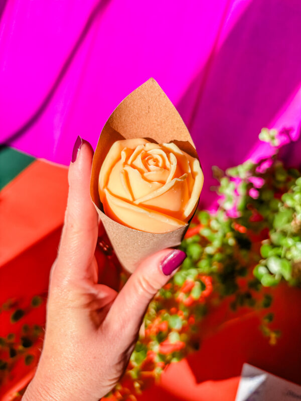 Bouquet de bougies fleur rose